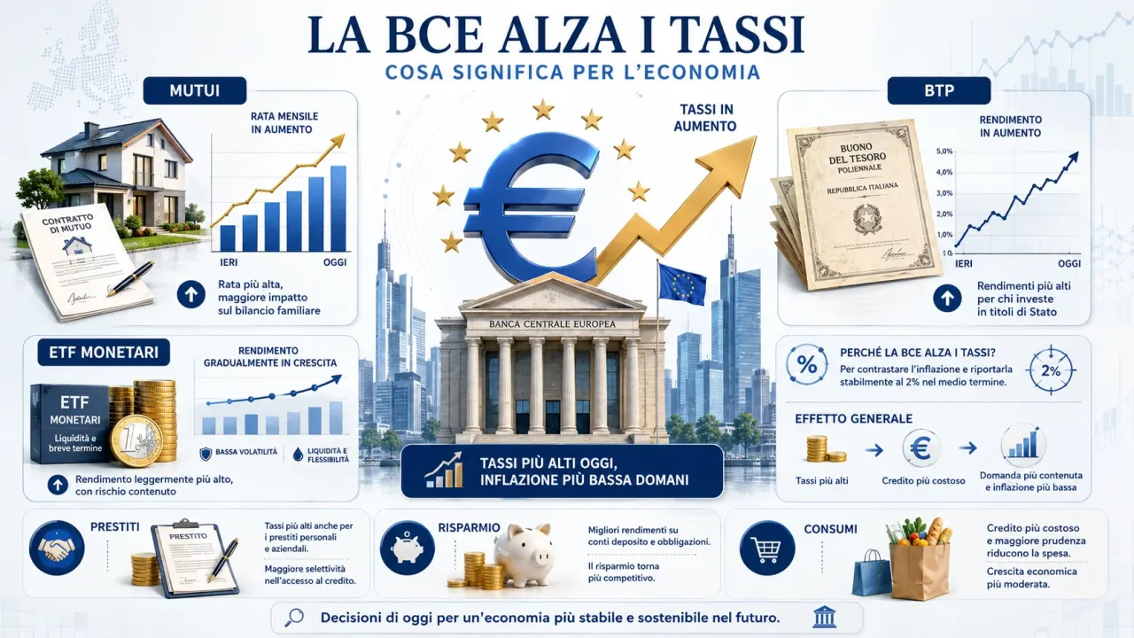 L'impatto sui mercati dall'aumento dei tassi della BCE