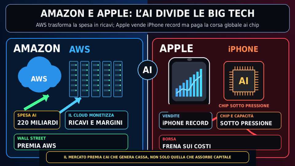 Trimestrali Apple e Amazon