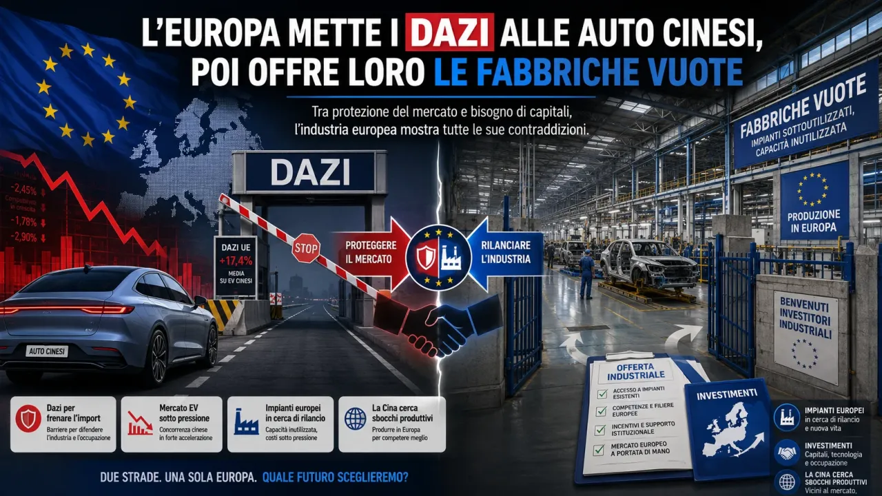 Dazi europei sulle auto cinesi e vendita stabilimenti