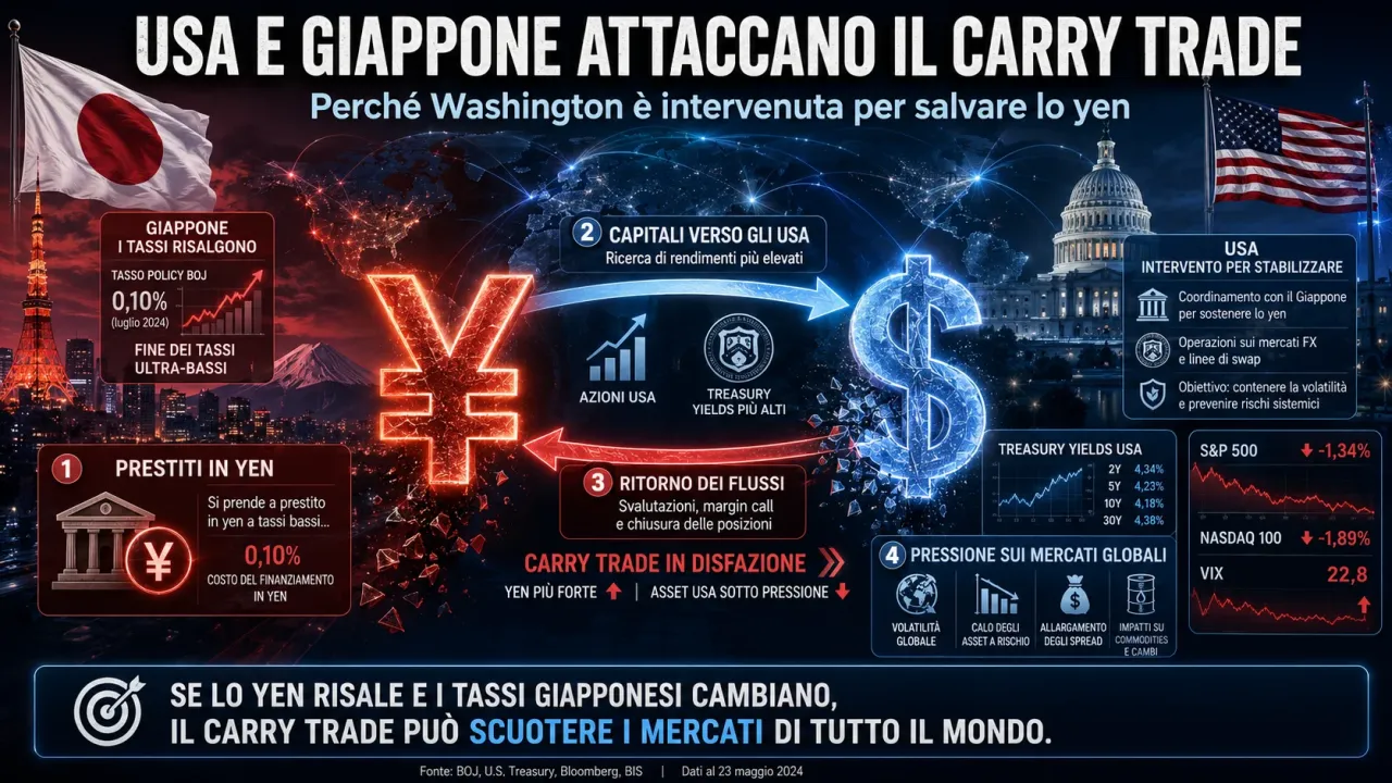 USA e Giappone unite per salvare lo Yen